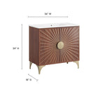 Modway Daylight 36" Bathroom Vanity - White/Walnut-Solid Mango Wood