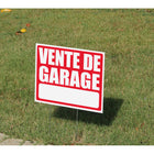 Cosco Garage Sale Outdoor Yard Sign with Metal Stake Kit - 15" x 19" - Red & White - French Text-The bold red and white design ensures high visibility to attract attention from a distance