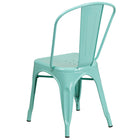 Flash Furniture Mint Green Metal Indoor-Outdoor Stackable Chair-Curved Back with Vertical Slat