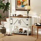 HOMCOM 35.4" L Kitchen Storage Cabinet - White-Large tabletop, 2 door cabinet and the bottom shelf provide large storage space
