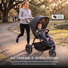 MotionGrey Jogger Foldable 3-Wheel Baby Stroller with Canopy and 5-Point Harness - Black-Five-point harness helps keep the child securely positioned in the seat