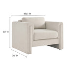 Modway Visible Fabric Armchair - Ivory-Heathered Weave Fabric Upholstery