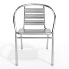 Flash Furniture Heavy Duty Commercial Aluminum Indoor-Outdoor Restaurant Stack Chair with Triple Slat Back-Cross Braces provide extra stability