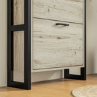 HOMCOM Shoe Cabinet with 3 Flip Drawers - Walnut-Elevated base allows easy clean-up