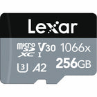 Lexar Professional 1066X MicroSDXC SILVER Series - 256GB - Black-Professional-level performance for action cameras, drones, or Android smartphones