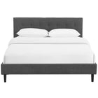Modway Linnea Fabric Queen Bed - Grey-Non-Marking Foot Caps