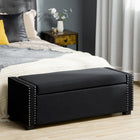 HOMCOM Modern Upholstered Flip Top Storage Ottoman Bench - Dark Grey-Sporting a flip-top seat and a large enclosed compartment for storage