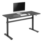 Uplite Height Adjustable Sit-Stand Ergonomic Desk - Black-Desk Foot Length: 22.4"