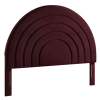 Modway Solana Arched Performance Velvet Queen Headboard - Mulberry-Stain-Resistant Performance Velvet Upholstery