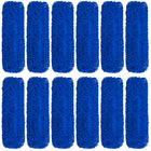 Gritt Commercial Microfiber Looped Dust Mop Pad Head - 36" x 5" - Blue - 12 Pack-Microfiber mop head ensures efficient cleaning