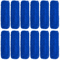 Gritt Commercial Microfiber Looped Dust Mop Pad Head - 36" x 5" - Blue - 12 Pack-Microfiber mop head ensures efficient cleaning
