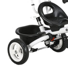 Qaba 6-in-1 Toddler Tricycle with Parent Push Handle and Cupholder - Dark Blue-Material: PP, Metal, Polyester 
