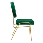 Modway Craft Performance Velvet Dining Side Chairs - Gold/Green - 2 Pack-9