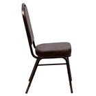 Flash Furniture HERCULES Series Crown Back Stacking Banquet Chair in Brown Vinyl - Copper Vein Frame-Stacks up to 15 Chairs High