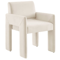 Modway Daven Stain-Resistant Performance Velvet Dining Armchair - Alabaster-Versatile Dining Armchair