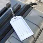 Beslayn Heavy Duty Luggage Tags With Plastic Loops - Window Cover & Inserts Included - White - 10 Pack-Holds Your Business Card or Included Insert Form