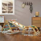 Qaba 5 in 1 Pikler Triangle Set with Ladder, Ramp, Arch - Multicolour-Foldable design simplifies storage and enhances portability 