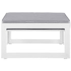 Modway Fortuna Outdoor Patio Ottoman - White/Grey-Machine Washable Polyester Cushion