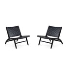 Manhattan Comfort Maintenon 25.79" Industry Chic Faux Leather Upholstered Accent Chair - Black - 2 Pack-Modern - Industry Chic Faux Leather Accent Chair Perfect for Living Room Use. Set of 2