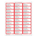 Geographics Red Foil Border Labels - 90 Pack-30 labels per sheet, 3 sheets per pack