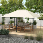 Outsunny 10' L x 13' W Gazebo Canopy Replacement with Vents and Drain Holes, (Top Cover) - Cream White-PA coating polyester, UV30+ protection