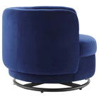 Modway Relish Performance Velvet Swivel Chair - Black Navy-Durable Stain-Resistant Fabric