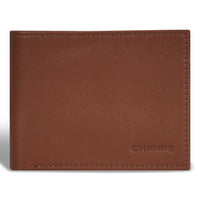 Champs Onyx Leather Center Wing Wallet - Brown-Leather Center wing wallet in gift box