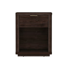 Manhattan Comfort Evelyn 20" Modern 1-Drawer Nightstand - Brown-Modern Nightstand for Bedroom and Living Room Use