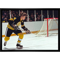 Bobby Orr Boston Bruins Skating - Framed Canvas - 31" x 22"-Premium canvas print with gallery-wrapped edges