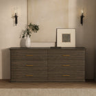 Manhattan Comfort Clifford Traditional 6-Drawer Double Dresser - Walnut-Smooth-Glide Drawer: Features easy-glide, non-ball-bearing tracks for everyday convenience