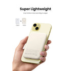 UGREEN Mini Magnetic Wireless 20W 10,000 mAh Power Bank - White-10000mAh Capacity for Extended Power: With a 10000mAh battery, this mini power bank provides enough juice to charge an iPhone 15 nearly twice, giving you reliable power for the entire day. It’s an upgrade over smaller, less capable 5000mAh power banks, ensuring your phone stays charged during travel or long outings.