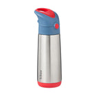b.box - Insulated Drink Bottle - 500ml - Blue Blaze-Leak-proof straw lid with push-button opening for little hands