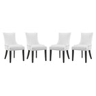 Modway Marquis Faux Leather Dining Chair - White - 4 Pack-Elegant Modern Dining Side Chair