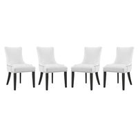Modway Marquis Faux Leather Dining Chair - White - 4 Pack-Elegant Modern Dining Side Chair