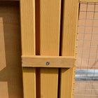 PawHut 45" W Wooden Rabbit Hutch with Slide-Out Tray and Openable Roof - Natural-Raised design protects your pets from predators 