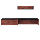 Modway Kinetic 49" Wall-Mount Office Desk With Cabinet and Shelf - Black Cherry-Wall-Mount Office Desk, Cabinet, and Shelf