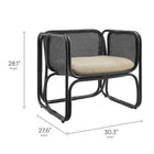 Modway Ellis Natural Rattan Accent Armchair - Black-Foam Cushion Included