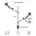 SHOPPINGALL Extra Long Vertically Stacked Dual Gas Spring Monitor Arm for 15”-32” Screens - SA-GA24L-White-[HASSLE-FREE INSTALLATION] For a smooth and quick setup, all required tools are provided. The VESA plate is detachable for easy installation. For any questions or concerns, our 24/7 email and toll-free number are available on the box and user manual.