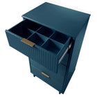 Manhattan Comfort Granville Modern Tall Narrow and Standard Dresser Set - Midnight Blue-Home Assembly Required. All Hardware Included