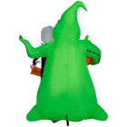 GEMMY Airblown Inflatable Halloween Jack Skellington and Oogie Boogie with LEDs - 77" x 59"-Deflates for easy storage