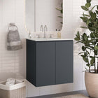 Modway Bryn 24" Wall-Mount Bathroom Vanity - Grey/White-Melamine and Particleboard Construction