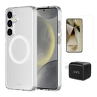 AXS Starter Kit Bundle - Ultra Clear Case, Screen Protector & 30W Charger for Samsung Galaxy S25+-Drop-tested, scratch resistant phone case with shock absorbing air pockets
