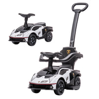 Aosom 3-in-1 Essenza SCV12 Kids Ride-On Push Car - White-Can be used as a push car, sliding car 