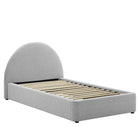 Modway Resort Upholstered Fabric Arched Round Twin Platform Bed - Heathered Weave Light Grey-Twin Size Platform Bed