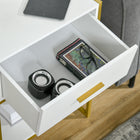 HOMCOM Nightstand with Drawer and Shelf - White - Set of 2-Drawer Inner Size: 14.4" W x 14.2" D x 4.1" H (36.5 x 36 x 10.5 cm)
