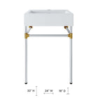 Modway Redeem 24" Silver Stainless Steel Wall-Mount Bathroom Vanity - Silver/White-Wall-Mount