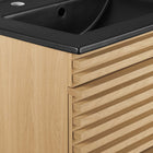Modway Render 24" Wall-Mount Bathroom Vanity - Oak/Black-Fixtures Not Included