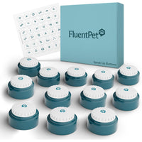FluentPet Speak Up Button for Dogs & Cats - 12 Pack-Designed for Superior Sound: FluentPet talking buttons for dogs and cats have been redesigned for clearer communication