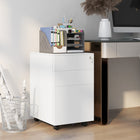 Vinsetto Steel Letter/A4/Legal Filing Cabinet with Lock & Hanging Bar - White-A removable pencil tray to store rubbers, pens and other small items
