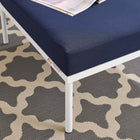 Modway Harmony Sunbrella Outdoor Patio Aluminum Ottoman - Navy-Powder-Coated Aluminum Frame